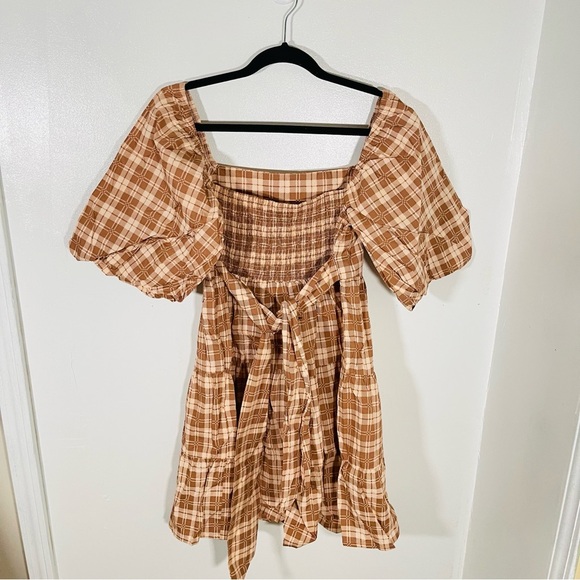 NEW Faithfull the Brand Eryn Mini Dress Lori Check Print Preppy Academia Western - Picture 4 of 7